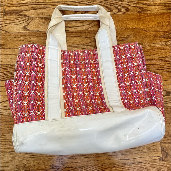 Tory Burch Pink Pattern Beach Tote Bag - Picture 6 of 6